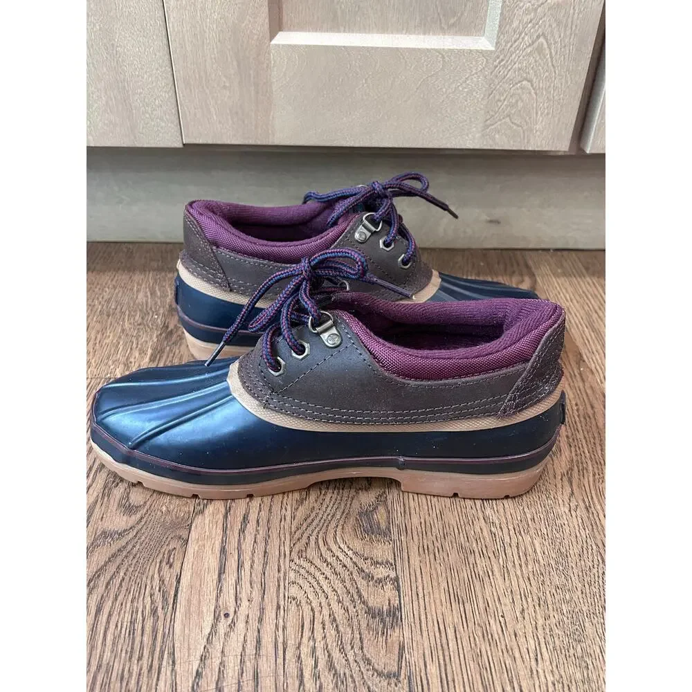 G.H. Bass & Co. Men’s Low Top Duck Boots Navy Brown Purple Trim Sz11 Waterproof